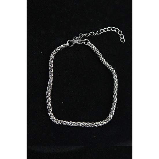 316L Çelik Örgü Model Gümüş Renk Erkek Bileklik - TJ-EB3746