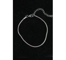 316L Çelik Gümüş Renk Yılan Zincir Erkek Bileklik - TJ-EB3750