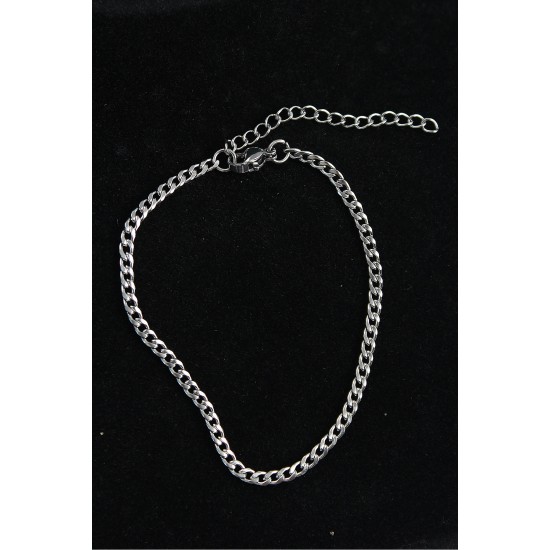 316L Çelik İnce Klasik Model Gümüş Renk Erkek Bileklik - TJ-EB3748