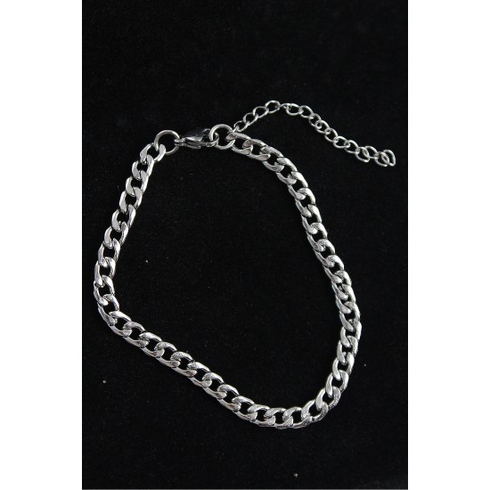 316L Çelik Klasik Model Gümüş Renk Erkek Bileklik - TJ-EB3747