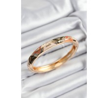 Mineli Pirinç Karışık Üçgen Motifli Gold Renk Kadın Kelepçe - TJ-BB7379