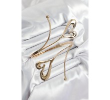 Pirinç Kalp Model Gold Renk Kadın Pazu Bileklik - TJ-BB7422