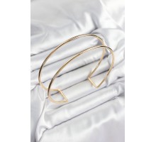 Pirinç Çift Görünümlü Model Gold Renk Kadın Pazu Bileklik - TJ-BB7424