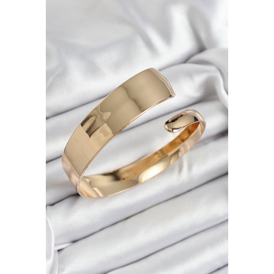 Pirinç Manşet Model Gold Renk Kadın Pazu Bileklik - TJ-BB7427