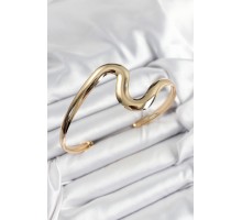 Pirinç Dalgalı Model Gold Renk Kadın Pazu Bileklik - TJ-BB7428