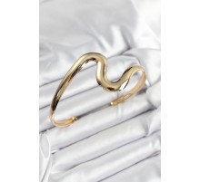 Pirinç Dalgalı Model Gold Renk Kadın Pazu Bileklik - TJ-BB7428