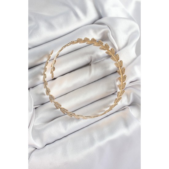 Pirinç Yaprak Model Gold Renk Kadın Pazu Bileklik - TJ-BB7429