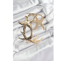 Pirinç Sıralı Deniz Yıldızı Model Gold Renk Kadın Pazu Bileklik - TJ-BB7430