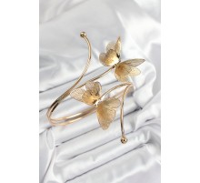 Pirinç Kelebek Model Gold Renk Kadın Pazu Bileklik - TJ-BB7431