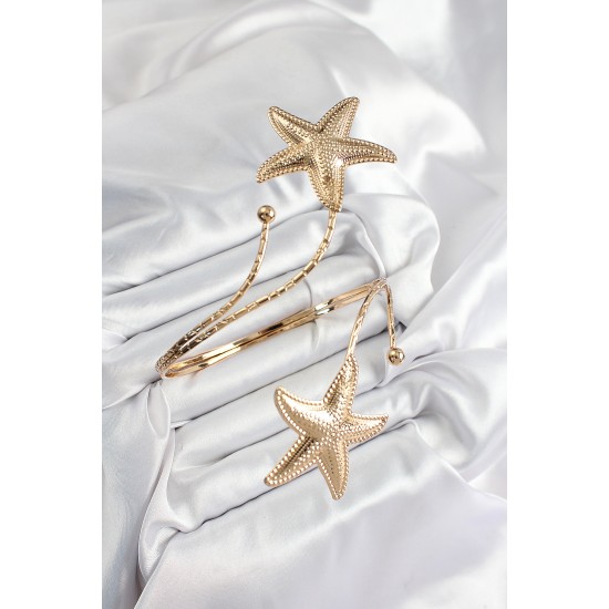 Pirinç Deniz Yıldızı Model Gold Renk Kadın Pazu Bileklik - TJ-BB7432