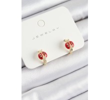 Pirinç Uğur Böceği Model Gold Renk Çocuk Küpe - TJ-BKP10902