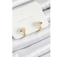 Pirinç Papatya Model Gold Renk Çocuk Küpe - TJ-BKP10903