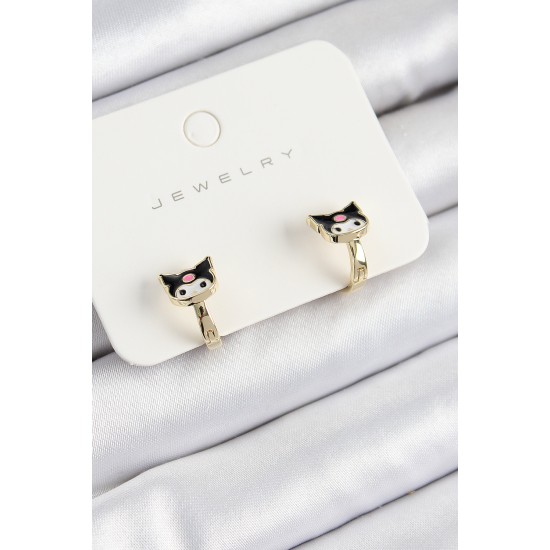 Pirinç Kuromi Model Gold Renk Çocuk Küpe - TJ-BKP10904