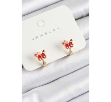 Pirinç Kelebek Model Gold Renk Çocuk Küpe - TJ-BKP10907