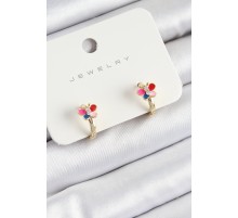 Pirinç Zirkon Taşlı Kelebek Model Gold Renk Çocuk Küpe - TJ-BKP10908