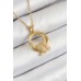 316L Çelik Zirkon Taşlı Düğüm Model Gold Renk Kadın Kolye - TJ-BKO10349