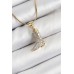 316L Çelik Zirkon Taşlı Çizme Model Gold Renk Kadın Kolye - TJ-BKO10373