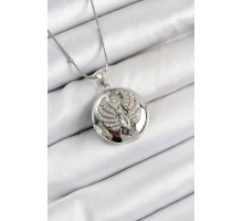 316L Çelik Zincir Açılabilir Anka Kuşu Model Zirkon Taşlı Gümüş Renk Kadın Kolye - TJ-BKO10376