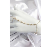 Pirinç Kalpli Zirkon Taşlı Y Model Gold Renk Kadın Şahmeran - TJ-SN683