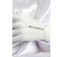 Pirinç Renkli Zirkon Taşlı Y Model Gold Renk Kadın Şahmeran - TJ-SN686