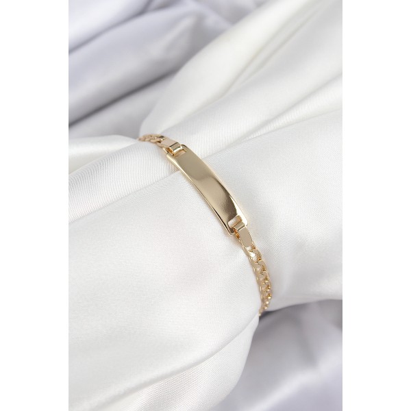 Pirinç Dikdörtgen Model Gold Renk Xuping Bebek Künyesi - TJ-BB7434