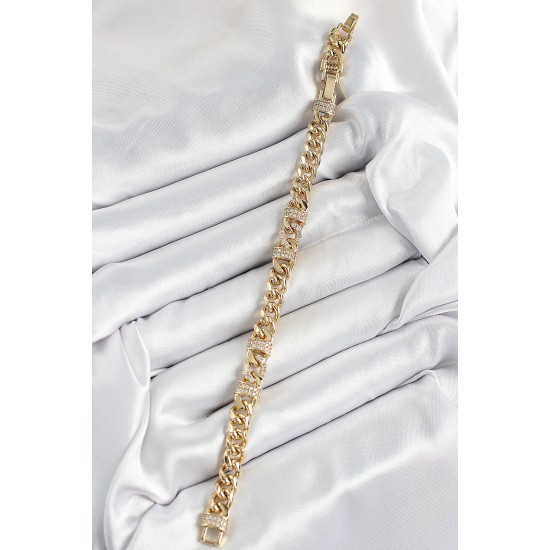 Xuping Pirinç Klasik Zincir Model Gold Renk Kadın Bileklik - TJ-BB7477