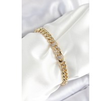 Xuping Pirinç Klasik Zincir Model Gold Renk Kadın Bileklik - TJ-BB7477