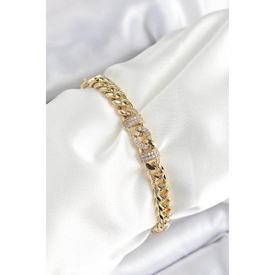 Xuping Pirinç Klasik Zincir Model Gold Renk Kadın Bileklik - TJ-BB7477