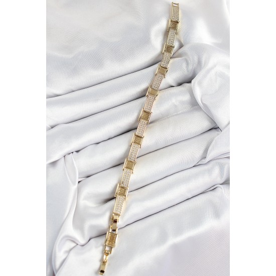 Xuping Pirinç Parçalı Gurmet Model Gold Renk Kadın Bileklik - TJ-BB7478