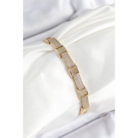 Xuping Pirinç Parçalı Gurmet Model Gold Renk Kadın Bileklik - TJ-BB7478