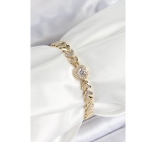 Xuping Pirinç Baget Kalp Model Gold Renk Kadın Bileklik - TJ-BB7481