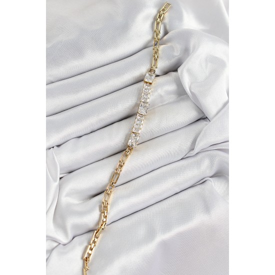 Xuping Pirinç Parçalı Su Yolu Model Gold Renk Kadın Bileklik - TJ-BB7482