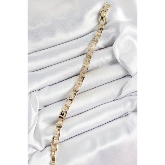 Xuping Pirinç Parçalı Labirent Model Gold Renk Kadın Bileklik - TJ-BB7485