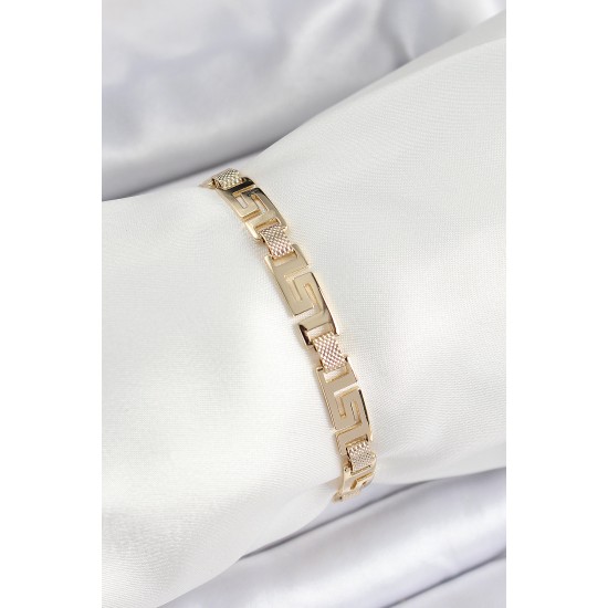Xuping Pirinç Parçalı Labirent Model Gold Renk Kadın Bileklik - TJ-BB7485
