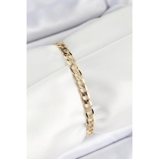Xuping Pirinç Klasik Ezme Zincir Model Gold Renk Kadın Bileklik - TJ-BB7486