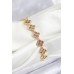 Pirinç Pembe Zirkon Taşlı Yonca Model Gold Renk VIP Seri Kadın Bileklik - TJ-BB7515