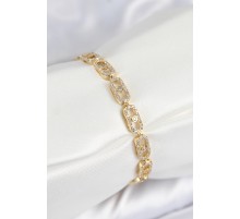 Pirinç Zirkon Taşlı Messika Model Gold Renk VIP Seri Kadın Bileklik - TJ-BB7517
