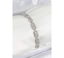 Pirinç Zirkon Taşlı Messika Model Gümüş Renk VIP Seri Kadın Bileklik - TJ-BB7518