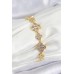 Pirinç Zirkon Taşlı Yonca Model Gold Renk VIP Seri Kadın Bileklik - TJ-BB7520
