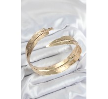 Pirinç Yaprak Model Gold Renk Kadın Pazu Bileklik - TJ-BB7522