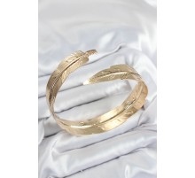 Pirinç Yaprak Model Gold Renk Kadın Pazu Bileklik - TJ-BB7522