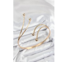 Pirinç Topcuk Model Gold Renk Kadın Pazu Bileklik - TJ-BB7523