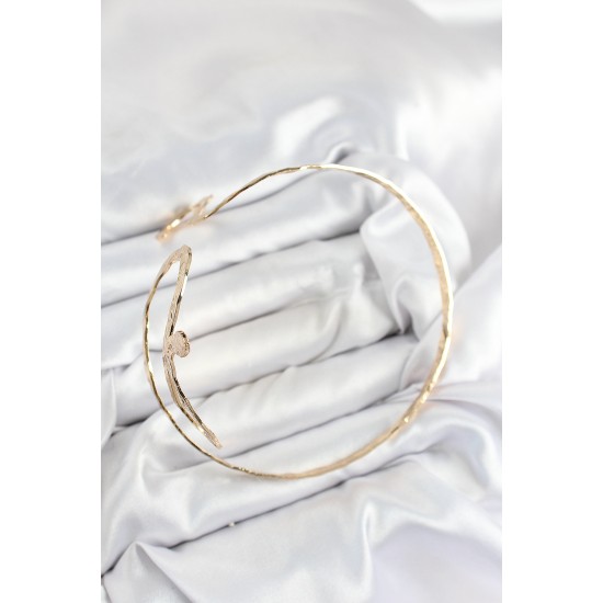 Pirinç Yılan Model Gold Renk Kadın Pazu Bileklik - TJ-BB7524