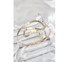 Pirinç Yılan Model Gold Renk Kadın Pazu Bileklik - TJ-BB7524