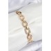 Pirinç Zirkon Taşlı Parçalı Zincir Model Gold Renk Kadın Bileklik - TJ-BB7535