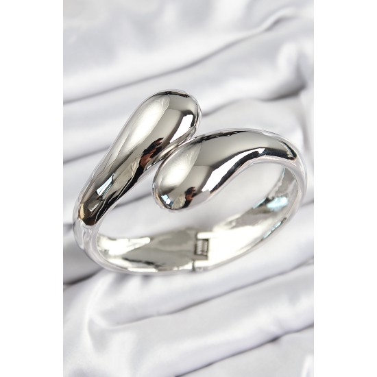 Pirinç Sarmal Model Gümüş Renk Kadın Kelepçe - TJ-BB7565