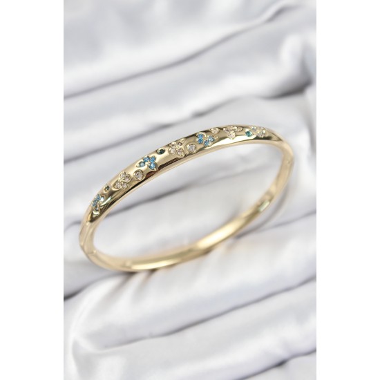 Pirinç Zirkon Taşlı Kelebek Model Gold Renk Kadın Kelepçe - TJ-BB7568