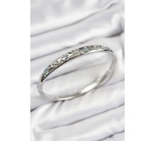 Pirinç Zirkon Taşlı Kelebek Model Gümüş Renk Kadın Kelepçe - TJ-BB7569