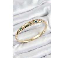 Pirinç Renkli Zirkon Taşlı Kutup Yıldızı Model Gold Renk Kadın Kelepçe - TJ-BB7572