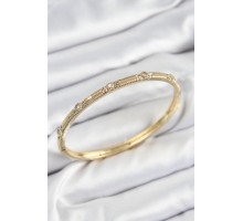 Pirinç Zirkon Taşlı Vintage Model Gold Renk Kadın Kelepçe - TJ-BB7580